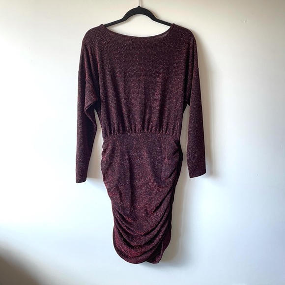 NWT CYNTHIA ROWLEY / LONG SLEEVE METALLIC DRESS - Picture 6 of 6